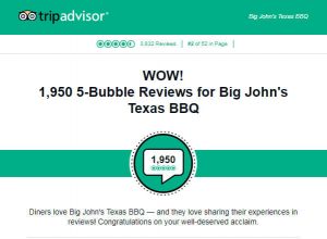 Big John's TripAdvisor Reviews
