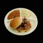 Barbeque Beef Pulled Pork or Pulled Chicken Sandwich Plate
